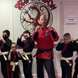 Red Dragon Apple Valley - Sensei Matt at the Master White Belt ceremony