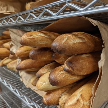 Bleecker and Greer - Fresh baguettes getting ready to come up from the bakery - Cafes Near Me - Rockport, Maine