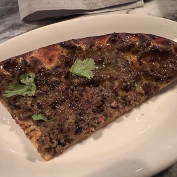 Aba - Turkish flatbread (with lamb) happy hour menu - Mediterranean Near Me - Chicago, Illinois