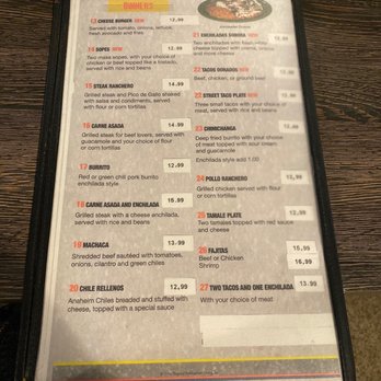 Sarape Mexican Grill - Dinner menu - Mexican Near Me - Parker, Arizona