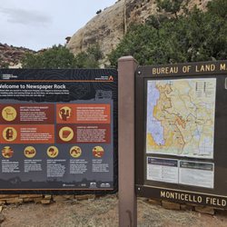 Newspaper Rock State Historic Monument - Sign about the area