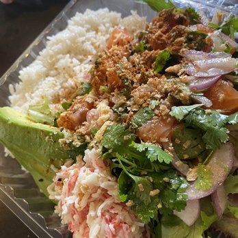 AhiPoki - Spicy shrimp and 2 scoops salmon - Poke Near Me - West Covina, California