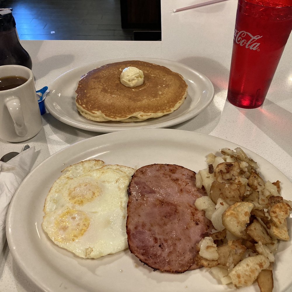 Main Street Cafe - Basic breakfast with ham and pancakes. - Breakfast & Brunch Near Me - Brighton, Colorado