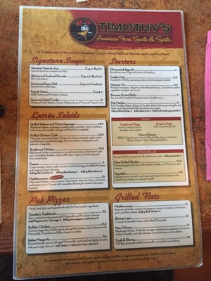 Menu photo 5 Timothy's Lionville Exton, PA