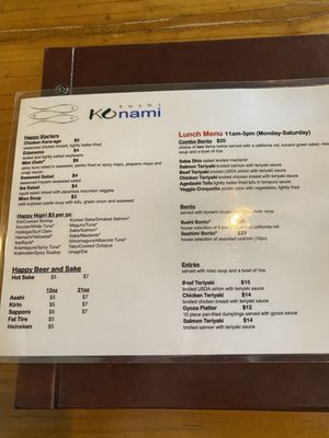 Menu photo 8 Sushi Konami Auburn, WA Menu photo 8 Sushi Konami Auburn, WA