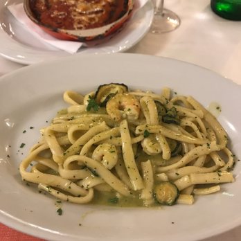 Da Costantino - Handmade Pasta with Zucchini and Shrimp! (Eggplant Parmesan also pictured) - Italian Near Me - Positano, SA Da Costantino - Handmade Pasta with Zucchini and Shrimp! (Eggplant Parmesan also pictured) - Italian Near Me - Positano, SA