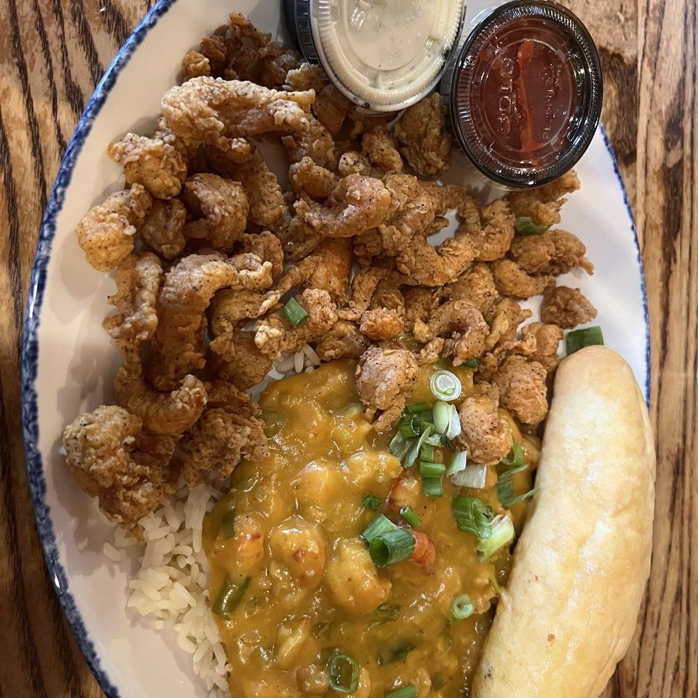 Fried crawfish tails and crawfish etoufee