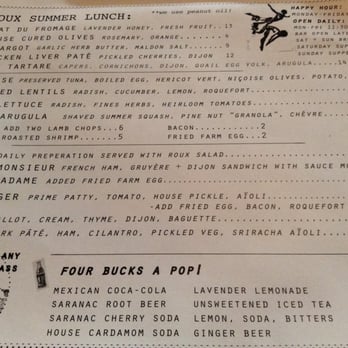 ROUX - Summer lunch menu - Cocktail Bars Near Me - Rochester, New York ROUX - Summer lunch menu - Cocktail Bars Near Me - Rochester, New York