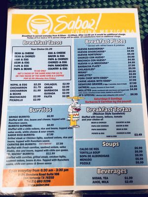 Menu photo 3 Sabor Cocina Mexicana San Antonio, TX Menu photo 3 Sabor Cocina Mexicana San Antonio, TX