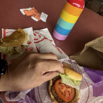 Jack in the Box - Very small JB burger with lettuce tomato. $3.99 albeit Hamburger DaY May 28 - free on app - Burgers Near Me - Seattle, Washington Jack in the Box - Very small JB burger with lettuce tomato. $3.99 albeit Hamburger DaY May 28 - free on app - Burgers Near Me - Seattle, Washington