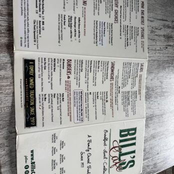 Bill's Cafe - Menu - Breakfast & Brunch Near Me - San Jose, California