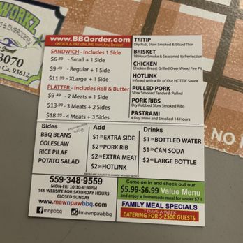 Maw n' Paw BBQ - Menu - Barbeque Near Me - Fresno, California Maw n' Paw BBQ - Menu - Barbeque Near Me - Fresno, California