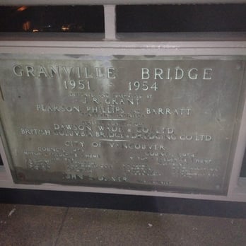 Granville Street Bridge - Plaque in middle of bridge~ - Landmarks & Historical Buildings Near Me - Vancouver, British Columbia Granville Street Bridge - Plaque in middle of bridge~ - Landmarks & Historical Buildings Near Me - Vancouver, British Columbia