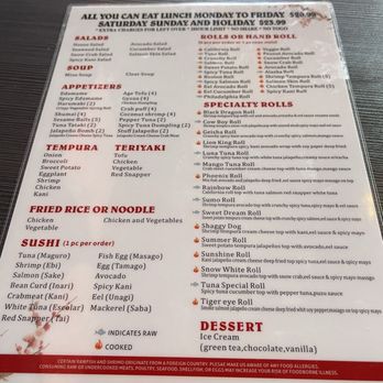 Sushi Ichii - All you can eat menu - Sushi Bars Near Me - Katy, Texas Sushi Ichii - All you can eat menu - Sushi Bars Near Me - Katy, Texas