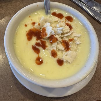 Bill's Cafe - Greek Lemon soup. With saltine crackers and tapatio. - Breakfast & Brunch Near Me - San Jose, California