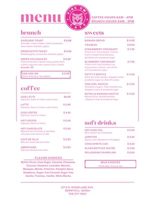 Menu photo 2 Pink Owl Cafe Berwyn, IL Menu photo 2 Pink Owl Cafe Berwyn, IL
