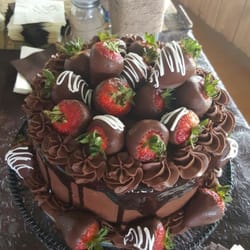 Red Barn Grill & Bakery - Chocolate Cake & Ganache with Chocolate Strawberries