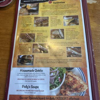 Polly's Pancake Parlor - Menu - Breakfast & Brunch Near Me - Sugar Hill, New Hampshire