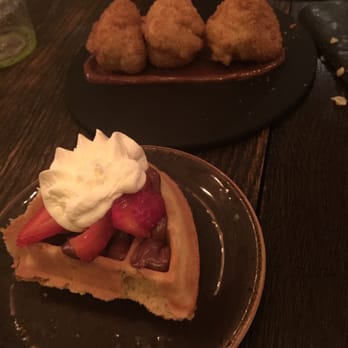 AMBAR Restaurant, Capitol Hill - Strawberry waffle with or without Nutella - Modern European Near Me - Washington, DC, District of Columbia