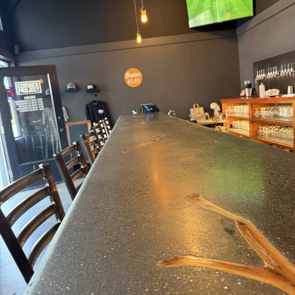 Corner Project Ales & Eats - Cool bar with inlaid wood - Gastropubs Near Me - Geyserville, California Corner Project Ales & Eats - Cool bar with inlaid wood - Gastropubs Near Me - Geyserville, California