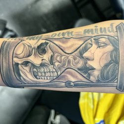 Death Ray Tattoo - Neo-Trad Black & Grey by Vern