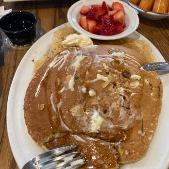The Delectable Egg-Denver - Oatmeal Almond Cakes with Strawberries Pancake - Breakfast & Brunch Near Me - Denver, Colorado The Delectable Egg-Denver - Oatmeal Almond Cakes with Strawberries Pancake - Breakfast & Brunch Near Me - Denver, Colorado
