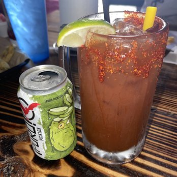 The BWB Restaurant - Michelada with pickle beer and chamoy straw - American Near Me - Corpus Christi, Texas The BWB Restaurant - Michelada with pickle beer and chamoy straw - American Near Me - Corpus Christi, Texas