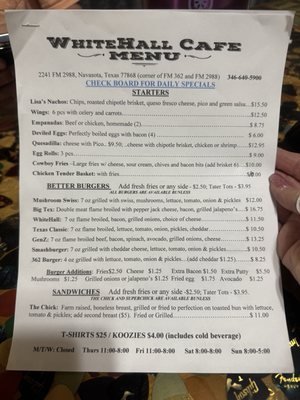 Menu photo 5 WhiteHall Cafe Navasota, TX