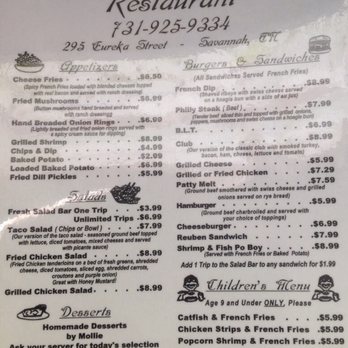 Mollie Monday's - Menu as of 11/2016 - Steakhouses Near Me - Savannah, Tennessee Mollie Monday's - Menu as of 11/2016 - Steakhouses Near Me - Savannah, Tennessee