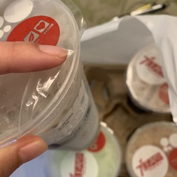 7 Leaves Cafe - Taro milk tea wasn't sealed tightly and spilled - Coffee & Tea Near Me - Alhambra, California