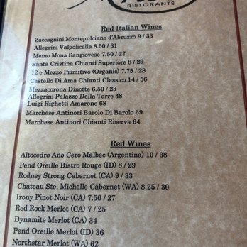 Arlo's Ristorante - Partial wine list - Italian Near Me - Sandpoint, Idaho Arlo's Ristorante - Partial wine list - Italian Near Me - Sandpoint, Idaho