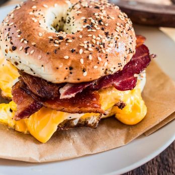 CMC Deli Store - BACON, EGG & CHEESE ON A EVERYTHING BAGEL - Delis Near Me - Bergenfield, New Jersey