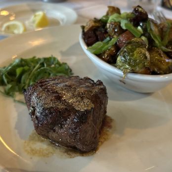 The Capital Grille - 8oz filet mignon with spinach & Brussels sprouts - Steakhouses Near Me - Orlando, Florida