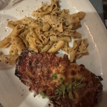 Grotto Downtown - Eggplant Parmesan's pasta had no sauce from the heat lamp. Dry, burned and terrible. - Italian Near Me - Houston, Texas Grotto Downtown - Eggplant Parmesan's pasta had no sauce from the heat lamp. Dry, burned and terrible. - Italian Near Me - Houston, Texas