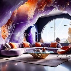 Fargo's Art Faux Painting - Druzy stone painted on wall idea