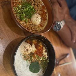 Lobster ramen, pork belly ramen. Lobster ramen, pork belly ramen.