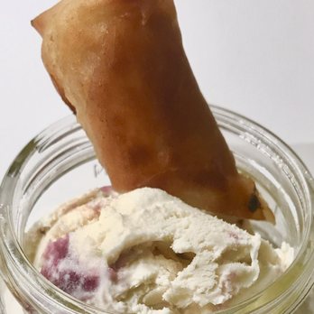 Bistro 6050 - Bistro 6050 Halo Halo flavored ice cream w/ another Filipino dessert, Turon(banana and sweet jack fruit in a crispy wrapper) = bliss - Empanadas Near Me - Chicago, Illinois