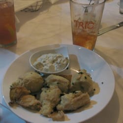 Fried Artichoke hearts - tasted good - presentation doesn't help the dish