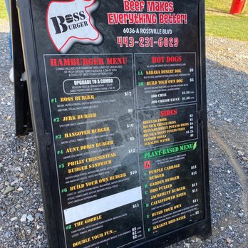 Boss Burger - Menu - Burgers Near Me - Essex, Maryland Boss Burger - Menu - Burgers Near Me - Essex, Maryland