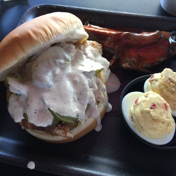 SAW's BBQ - The chicken sandwich with white sauce and pickles - Highly Recommended - Barbeque Near Me - Homewood, Alabama SAW's BBQ - The chicken sandwich with white sauce and pickles - Highly Recommended - Barbeque Near Me - Homewood, Alabama