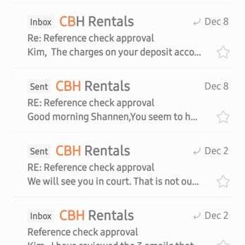 CBH Homes - A list of communication from CBH Homes in regards to my lease - Real Estate Services Near Me - Meridian, Idaho
