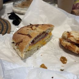 The Triple on jalepeno cheese bagel
