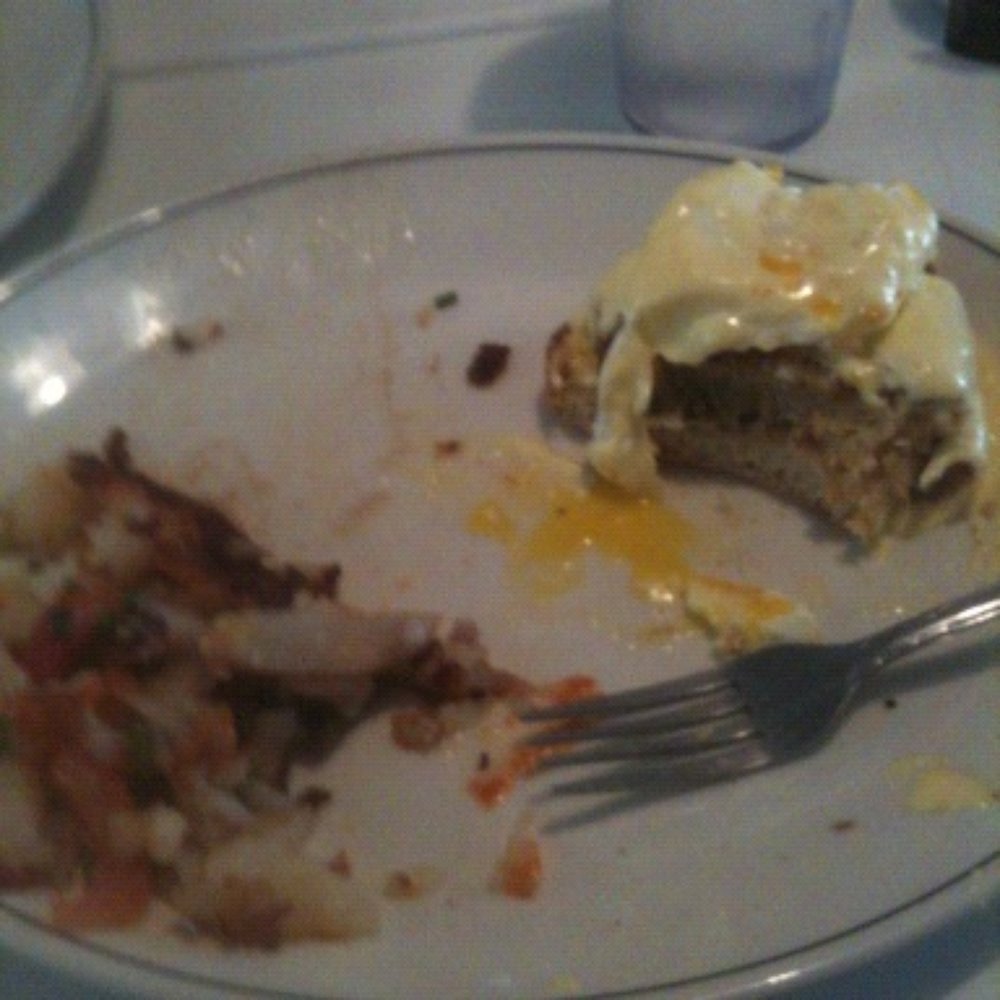 Cracker Box Restaurant - This is the what the Crab Benedict looked like well into enjoying it. - American Near Me - Carson City, Nevada Cracker Box Restaurant - This is the what the Crab Benedict looked like well into enjoying it. - American Near Me - Carson City, Nevada