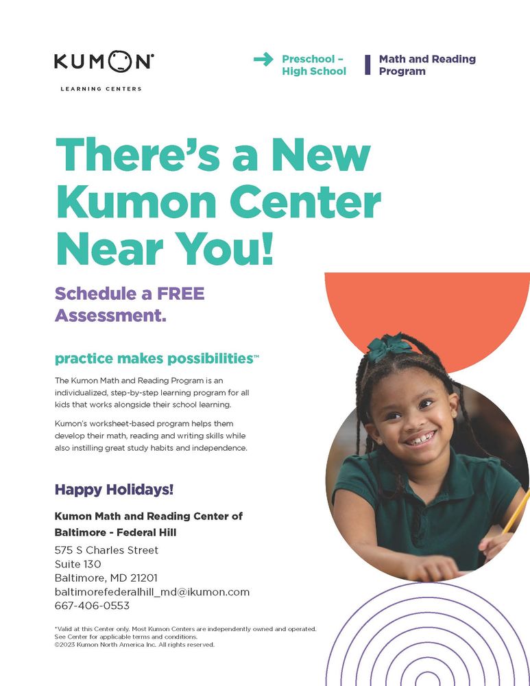 KUMON MATH AND READING CENTER OF BALTIMOREFEDERAL HILL 575 S Charles