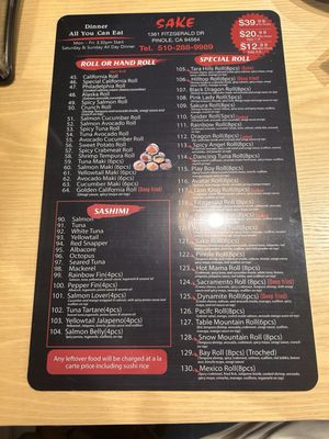 Menu photo 4 Sake Pinole, CA Menu photo 4 Sake Pinole, CA