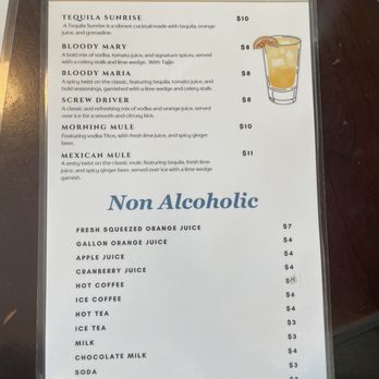 Sunrise On 39th - Drink menu - Breakfast & Brunch Near Me - Kansas City, Missouri