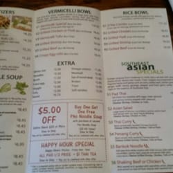 Take out menu