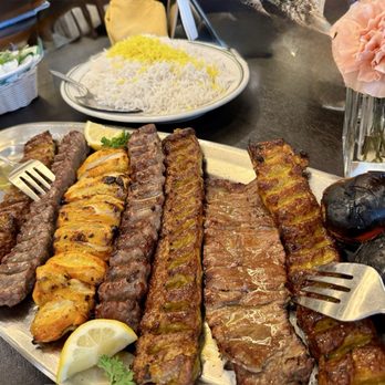 Negeen Restaurant - Combination kabob platter - Persian/Iranian Near Me - Campbell, California Negeen Restaurant - Combination kabob platter - Persian/Iranian Near Me - Campbell, California