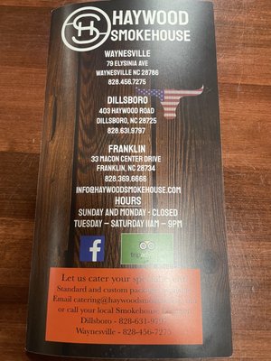 Menu photo 3 Haywood Smokehouse Franklin, NC Menu photo 3 Haywood Smokehouse Franklin, NC