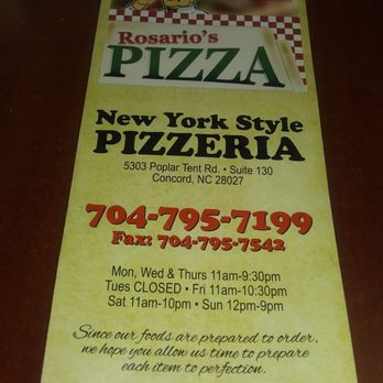 Rosario’s Pizza - menu - Italian Near Me - Concord, North Carolina
